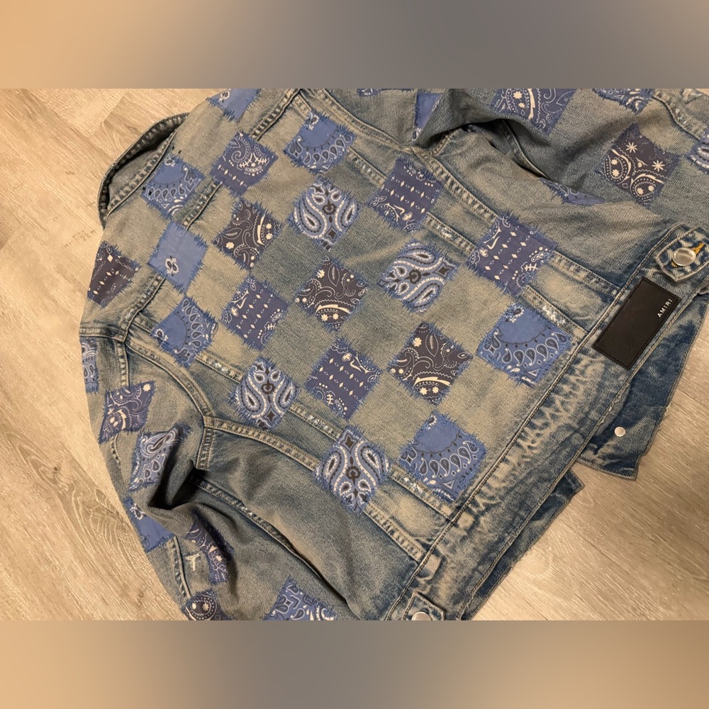Amiri Blue Patchwork Jean Jacket - image 7